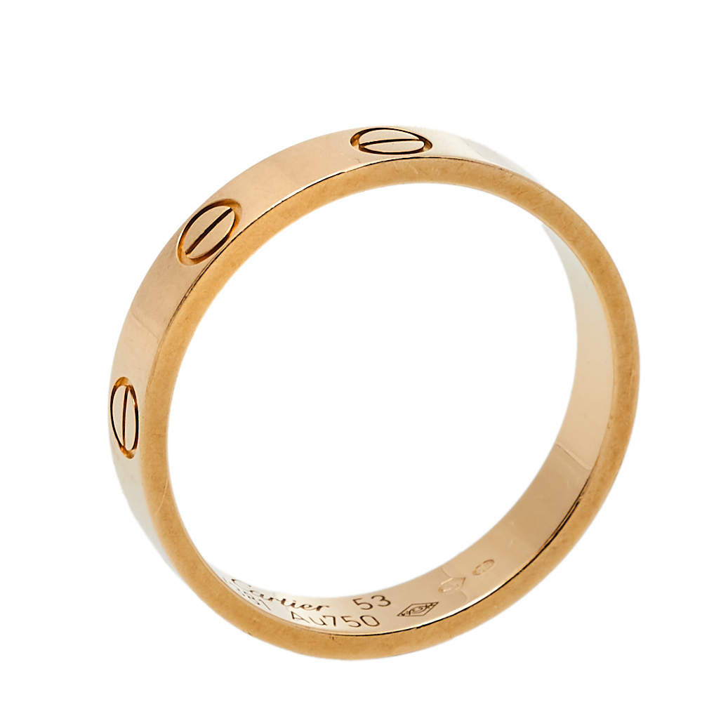 Cartier Love 18K Yellow Gold Wedding Band Ring Size 53