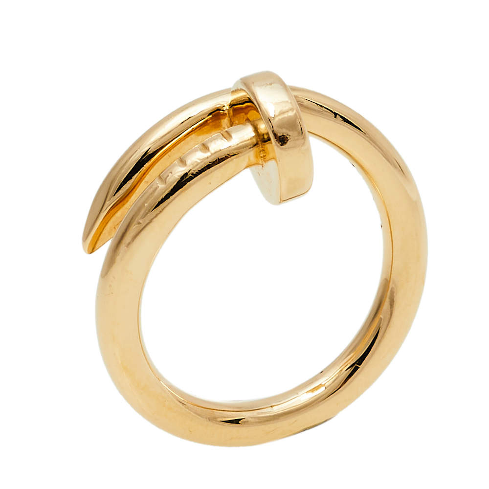 Pre Owned Cartier Juste Un Clou 18K Yellow Gold Ring Size 49
