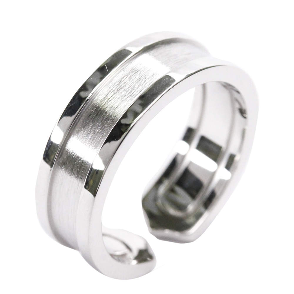 Pre Owned Cartier Double C 18K White Gold Band Ring Size EU 53