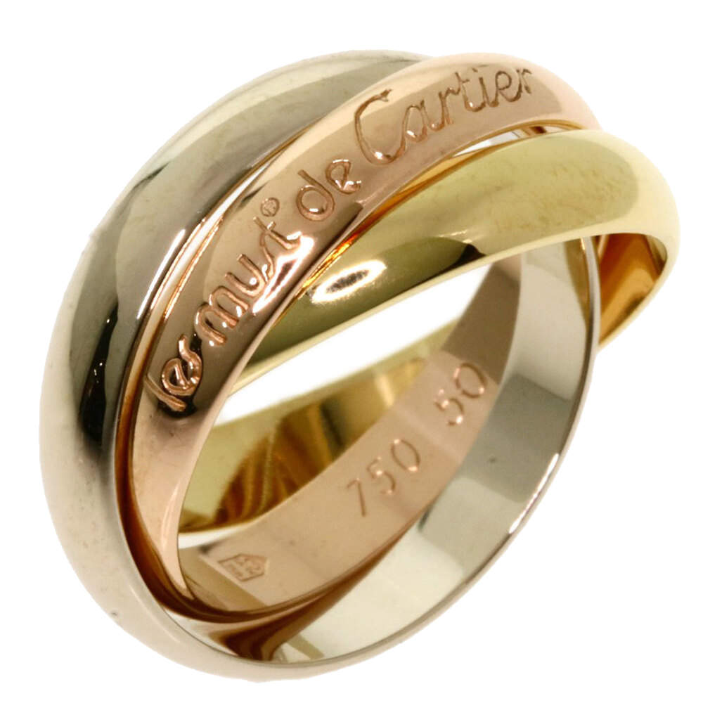 مملوكة مسبقًا Cartier 18K Yellow Gold, Rose Gold, White Gold Trinity Ring Size 50.5
