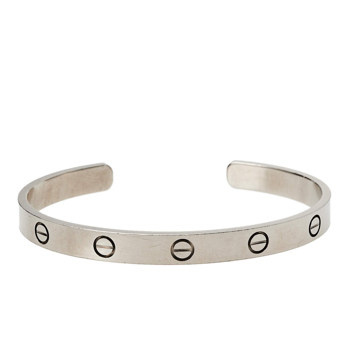 مملوكة مسبقًا سوار كارتييه لوف أسورة مفتوحة ذهب أبيض عيار 18 مقاس 18