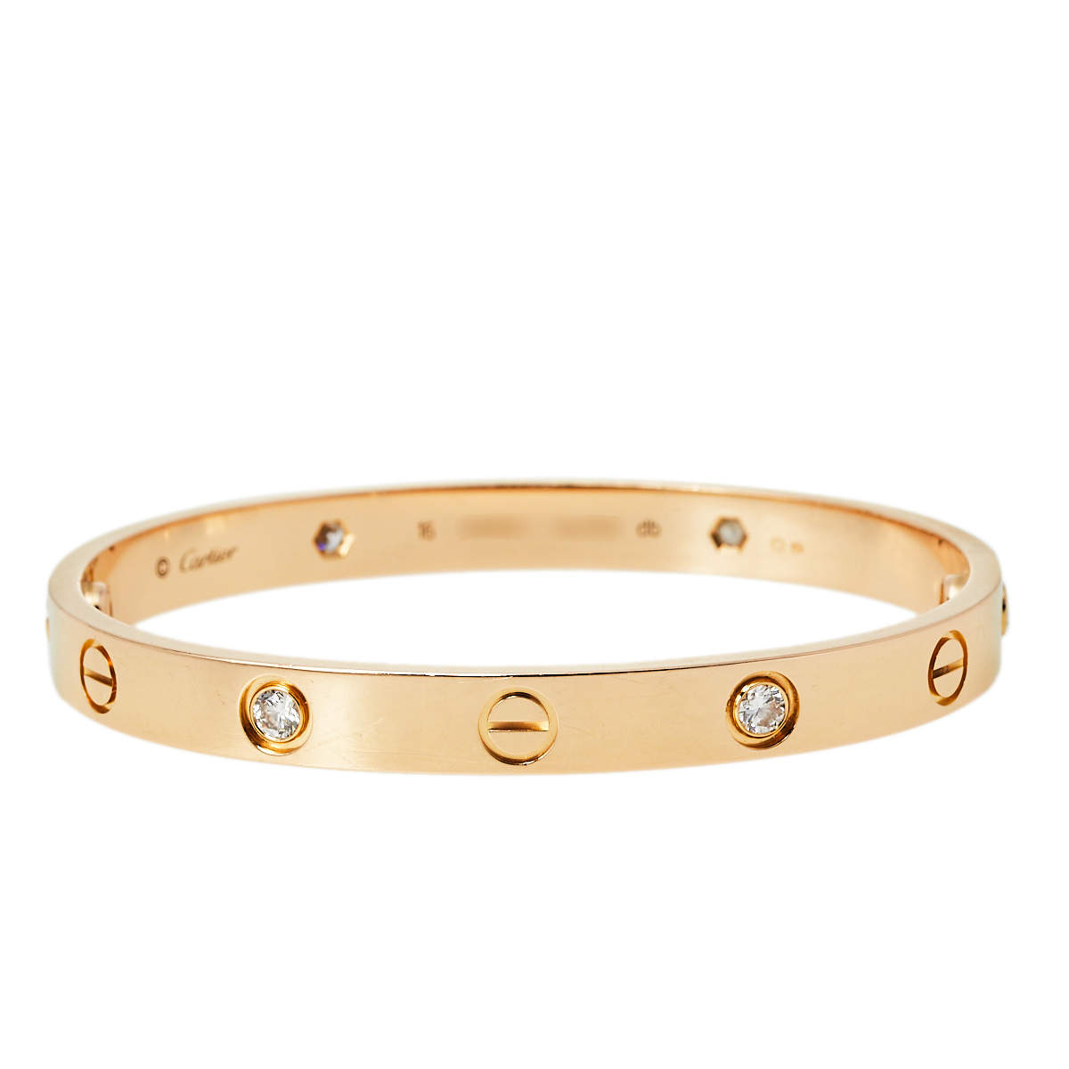 مملوكة مسبقًا سوار كارتييه "لوف" 4 ألماسات و ذهب وردي عيار 18 مقاس 16