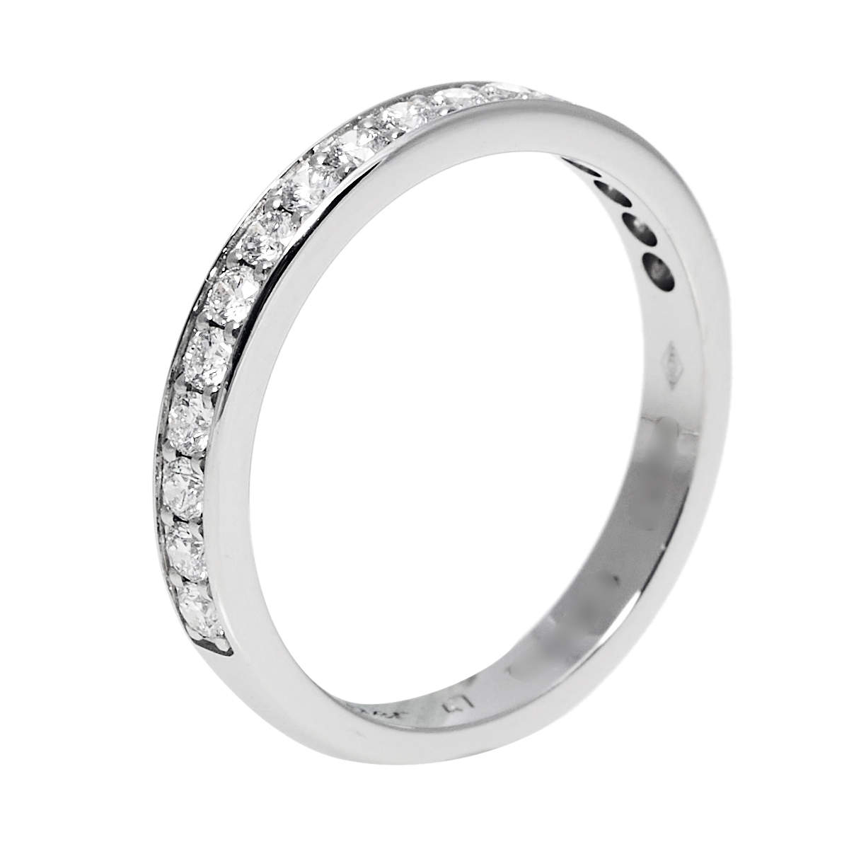 مملوكة مسبقًا Cartier Diamond Platinum Half Eternity Wedding Band Ring Size 47