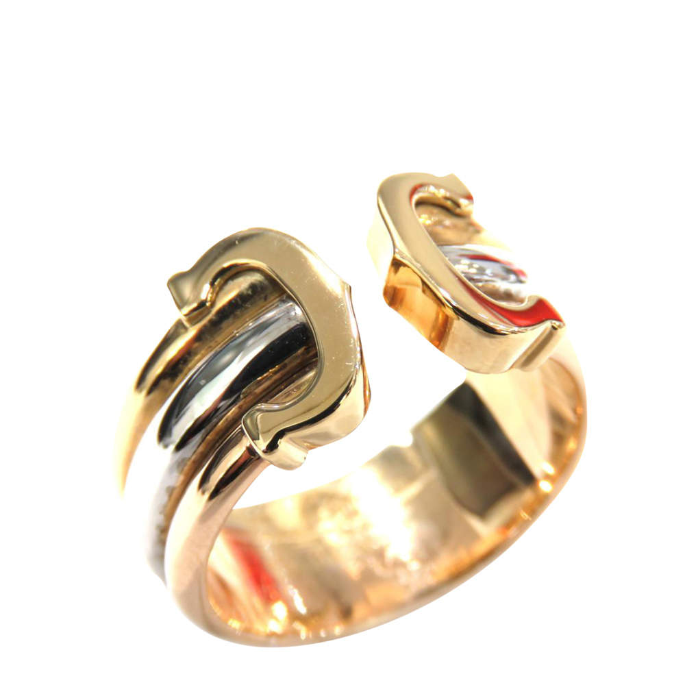 Pre Owned Cartier C2 18K Yellow Gold, Rose Gold Ring Size EU 47