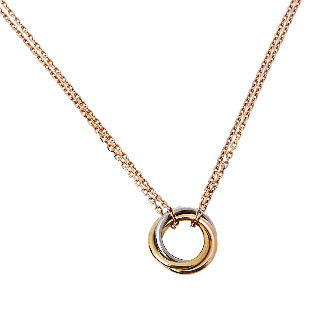 مملوكة مسبقًا Cartier Trinity 18K Three Tone Gold Necklace
