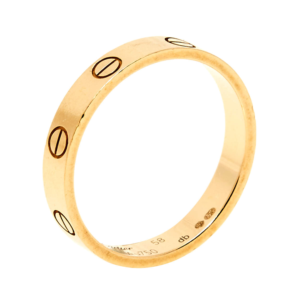 مملوكة مسبقًا Cartier Love 18K Yellow Gold Wedding Band Ring Size 58