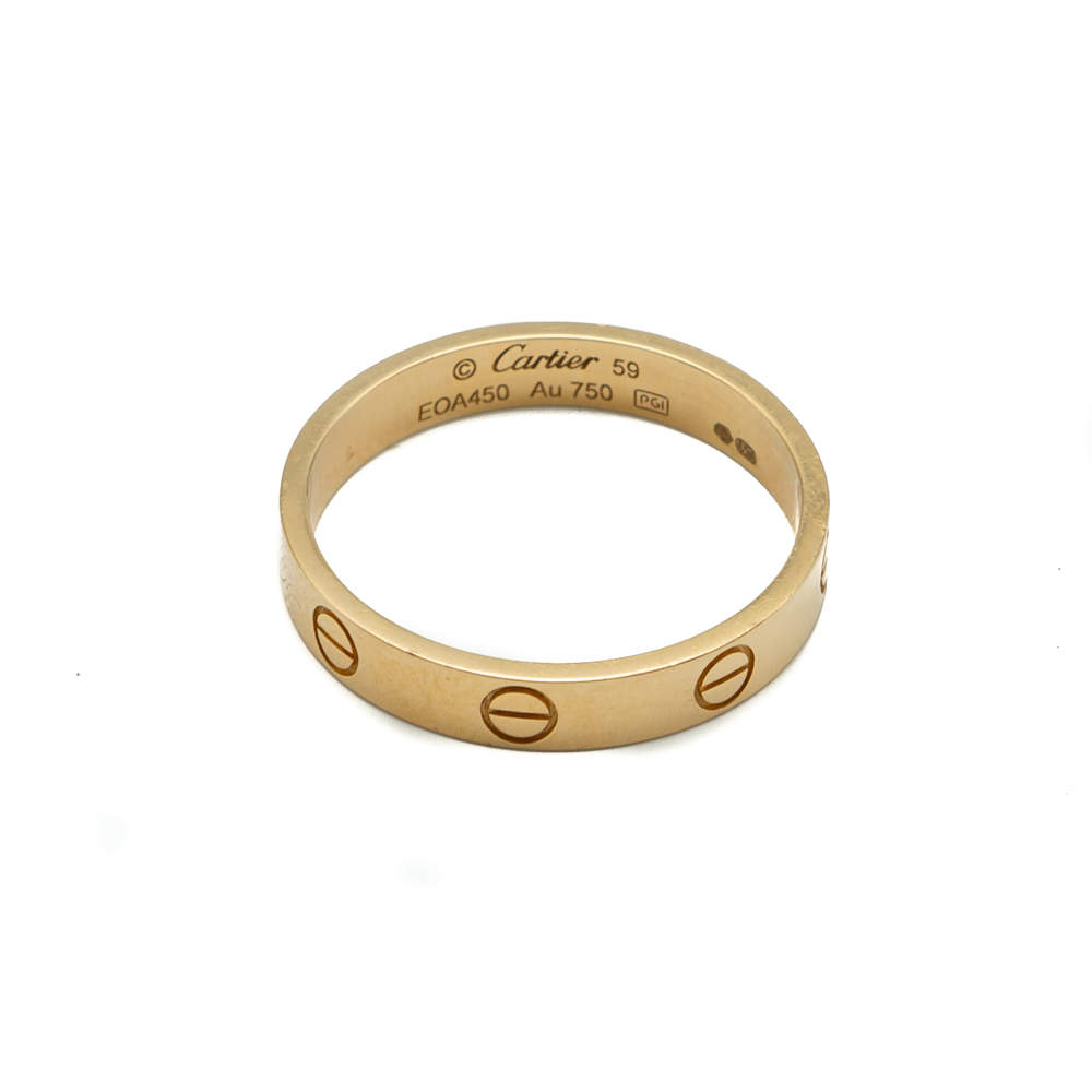 Pre Owned Cartier Love Yellow Gold Wedding Ring Size 59