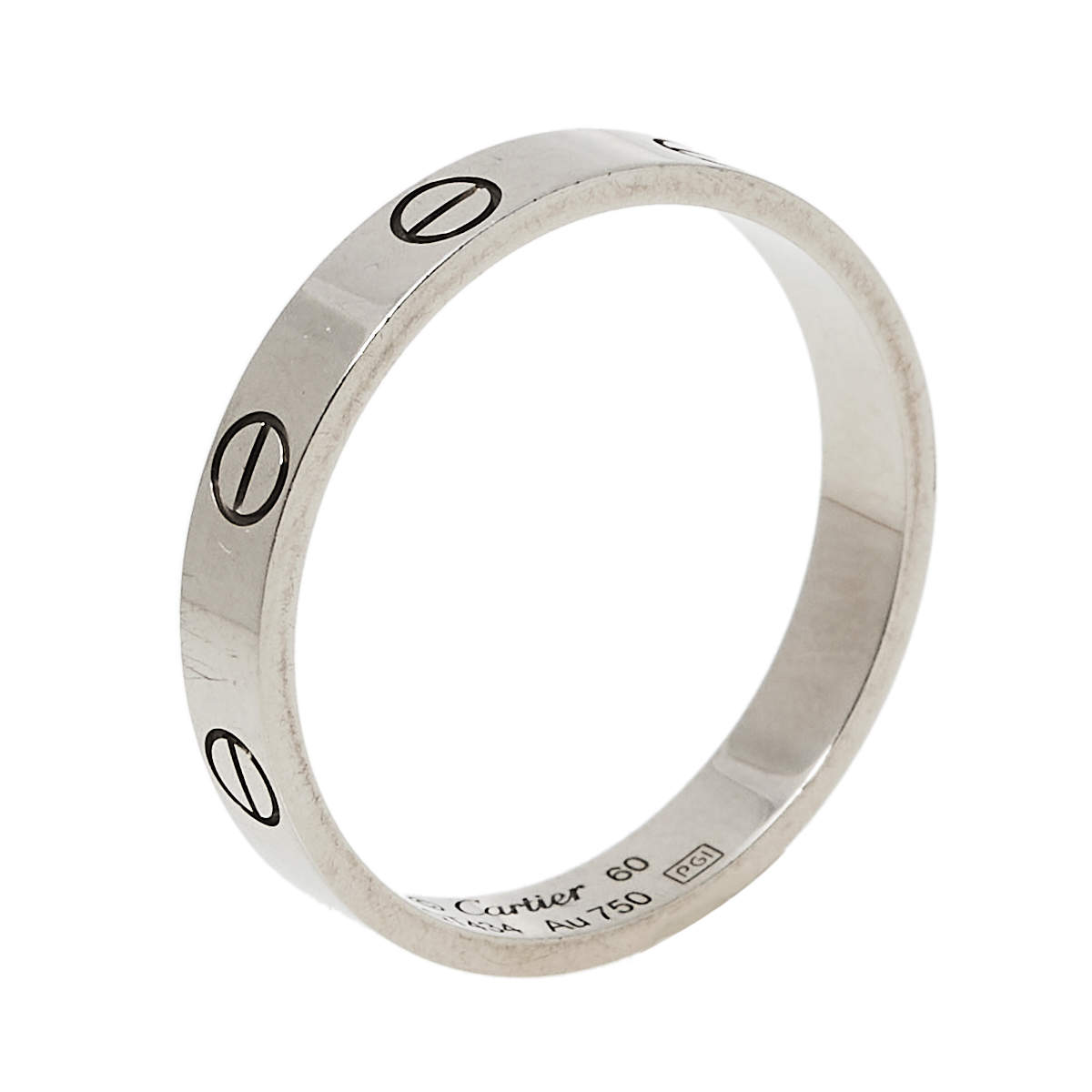 مملوكة مسبقًا خاتم زفاف كارتيي ه لوف حلقة ذهب أبيض عيار 18 مقاس 60