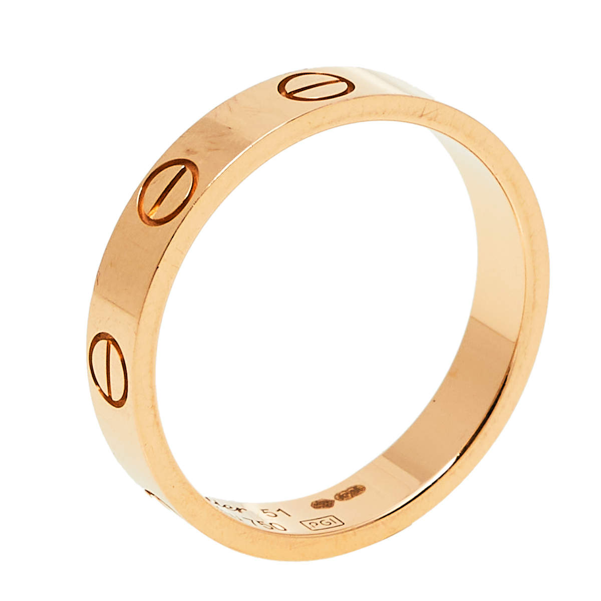 Pre Owned Cartier Love 18K Rose Gold Wedding Band Ring Size 51