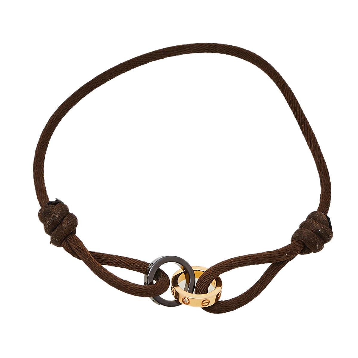 مملوكة مسبقًا Cartier Love Diamond Ceramic 18K Rose Gold Adjustable Cord Bracelet