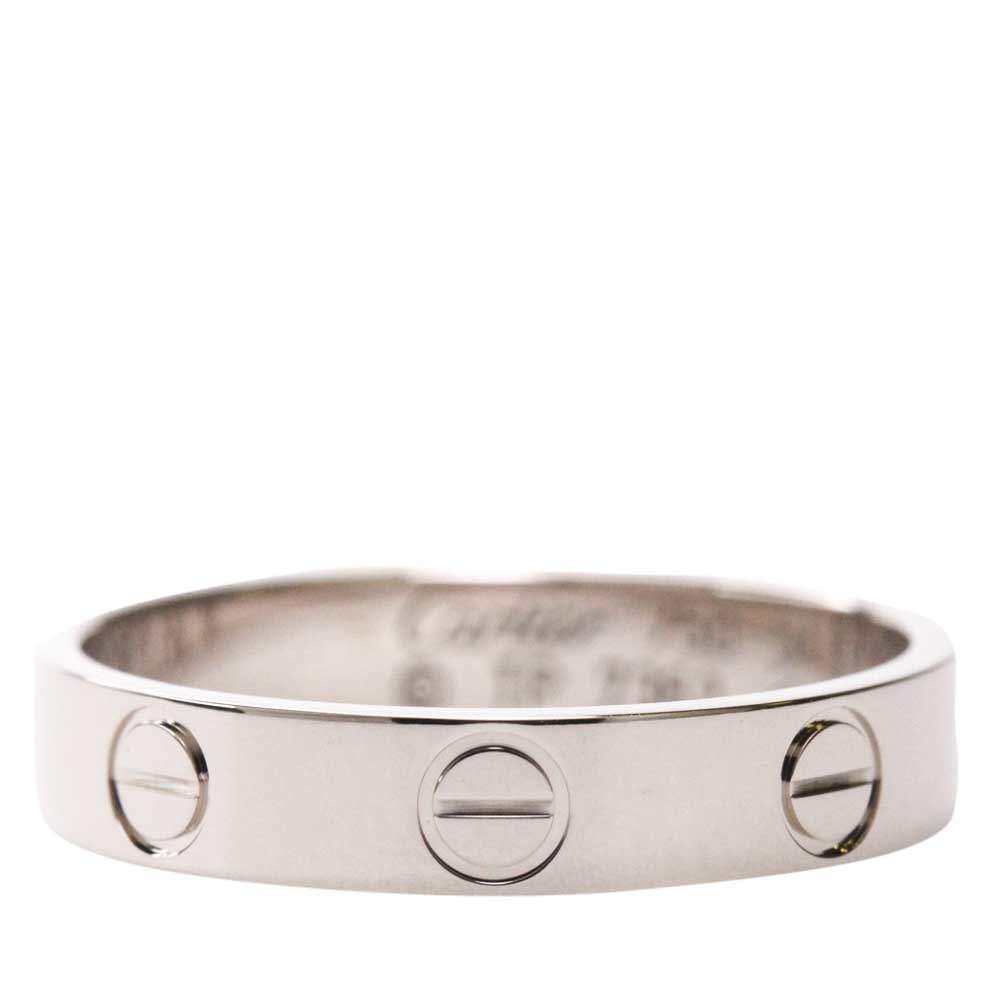 Pre Owned Cartier 18K White Gold Mini Love Ring Size 51