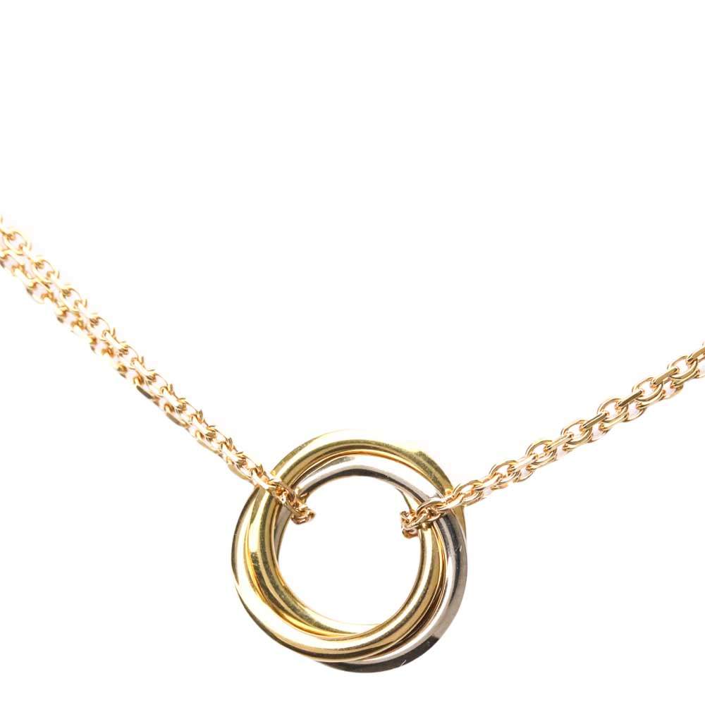 مملوكة مسبقًا Cartier Yellow, Rose, White Gold Trinity Necklace