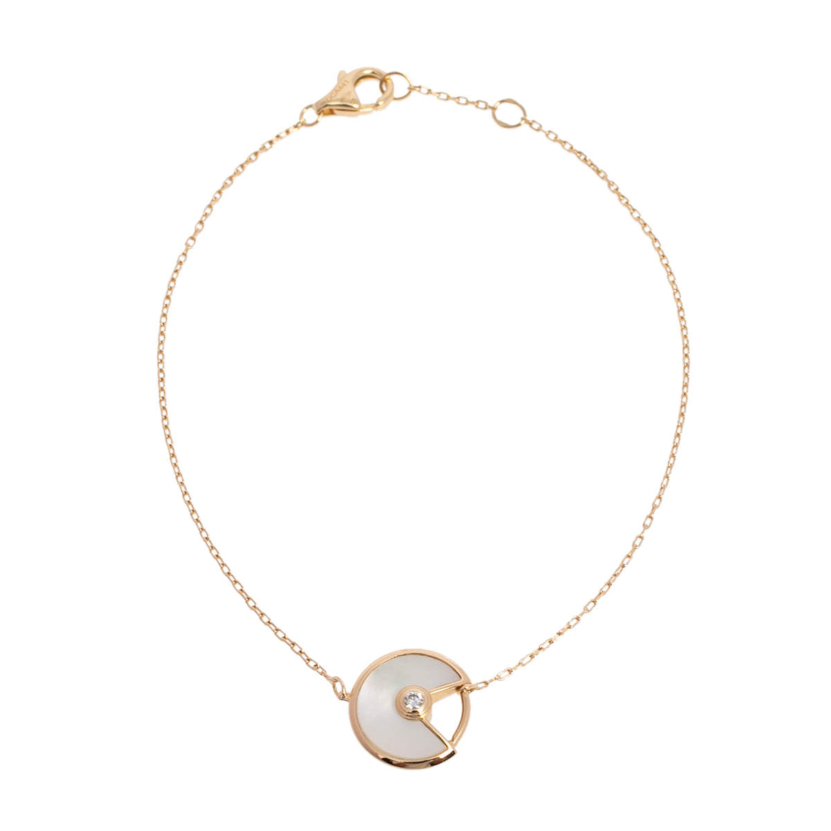 Pre Owned سوار كارتييه أمولت دو كارتييه صدف وألماس ذهب أصفر عيار 18 مقاس صغير جداً