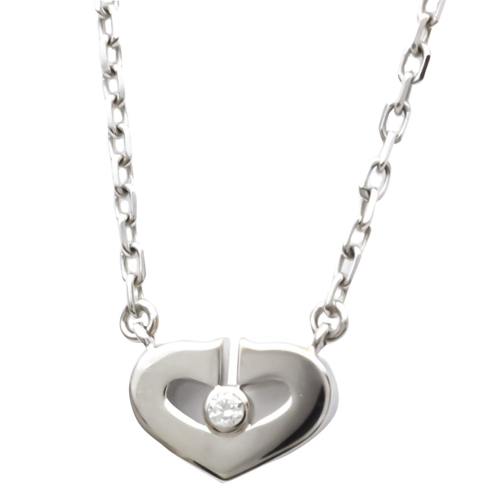 مملوكة مسبقًا Cartier Heart C 18K White Gold Diamond Necklace