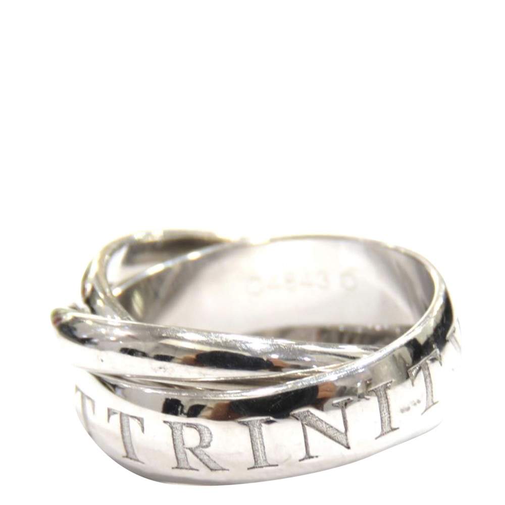 Cartier Trinity 18K White Gold Vintage Ring Size EU 50
