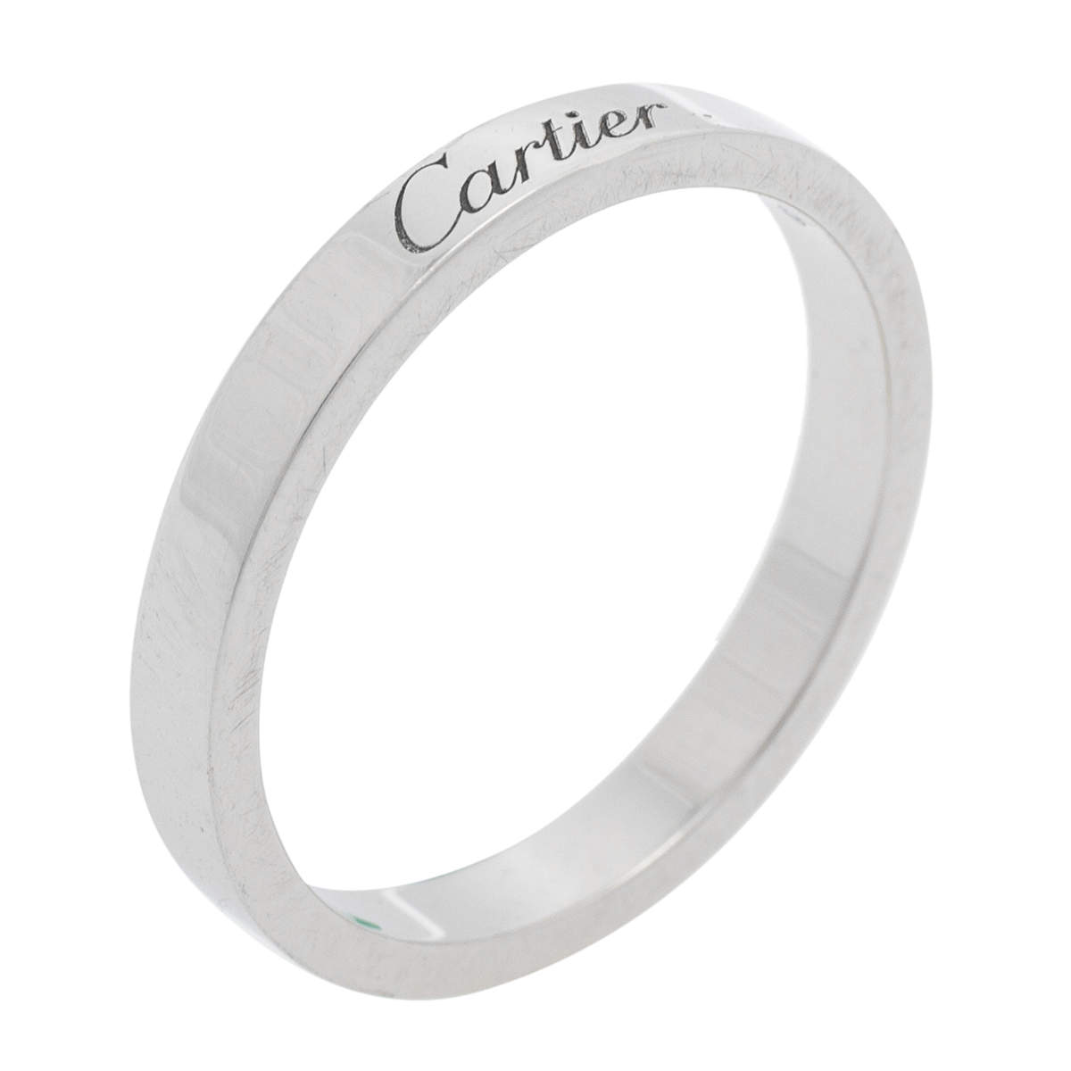 Pre Owned Cartier C De Cartier Platinum Wedding Band Ring Size 58