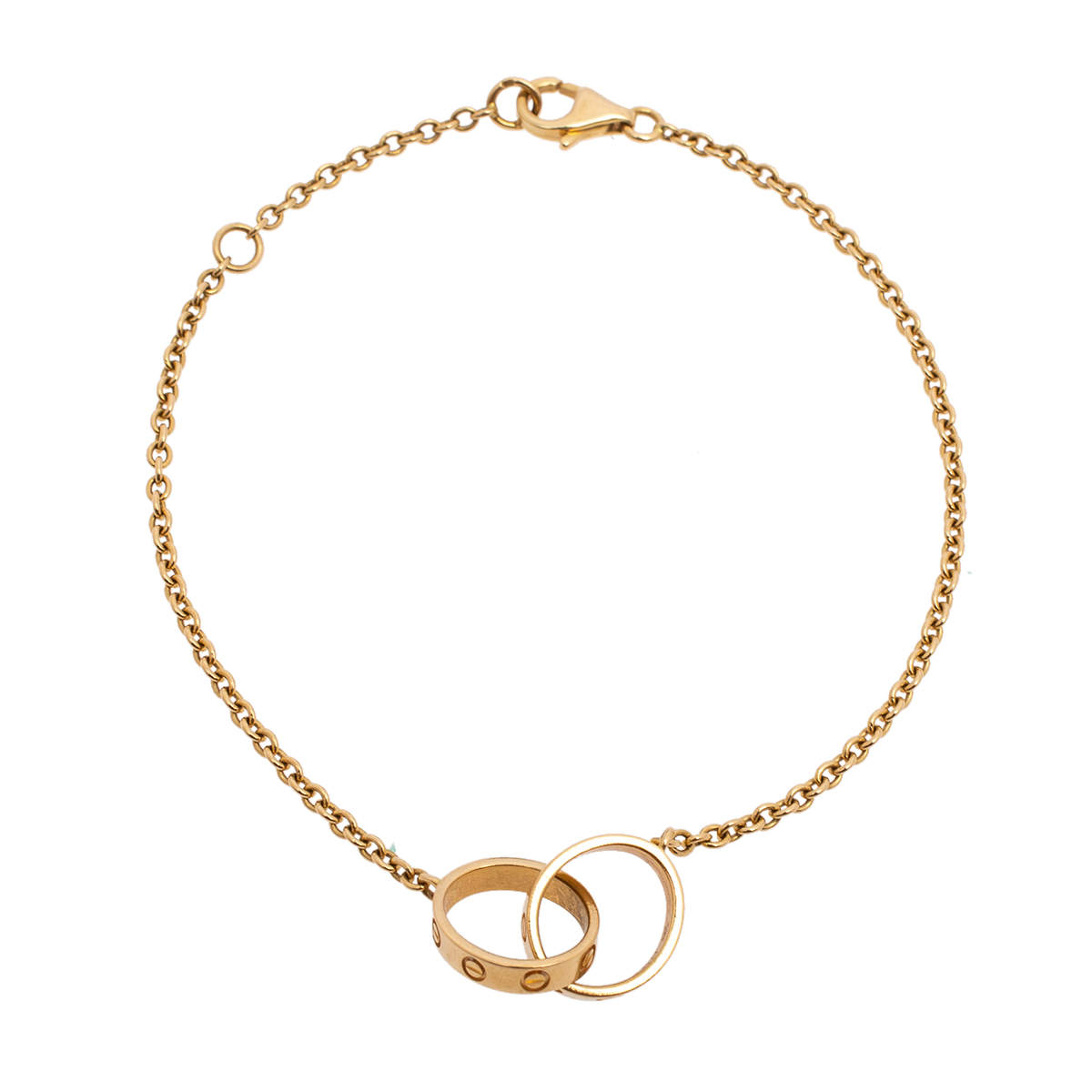 Cartier Love Interlocking 2 Hoops 18K Yellow Gold Bracelet