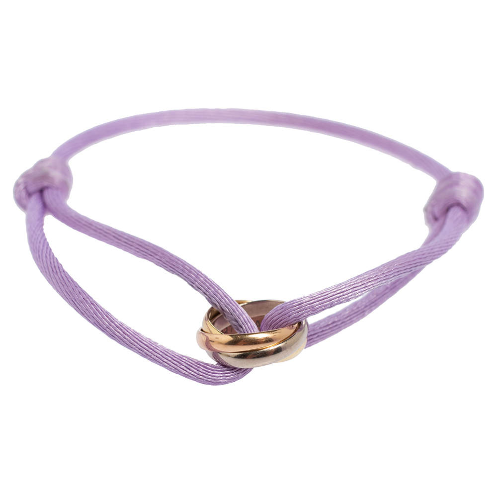 Pre Owned سوار كارتييه ترينيتي ذهب ثلاثة ألوان عيار 18 بحبل قابل للضبط