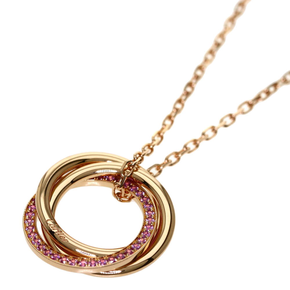 Cartier Trinity 18K Rose Gold Sappire Necklace