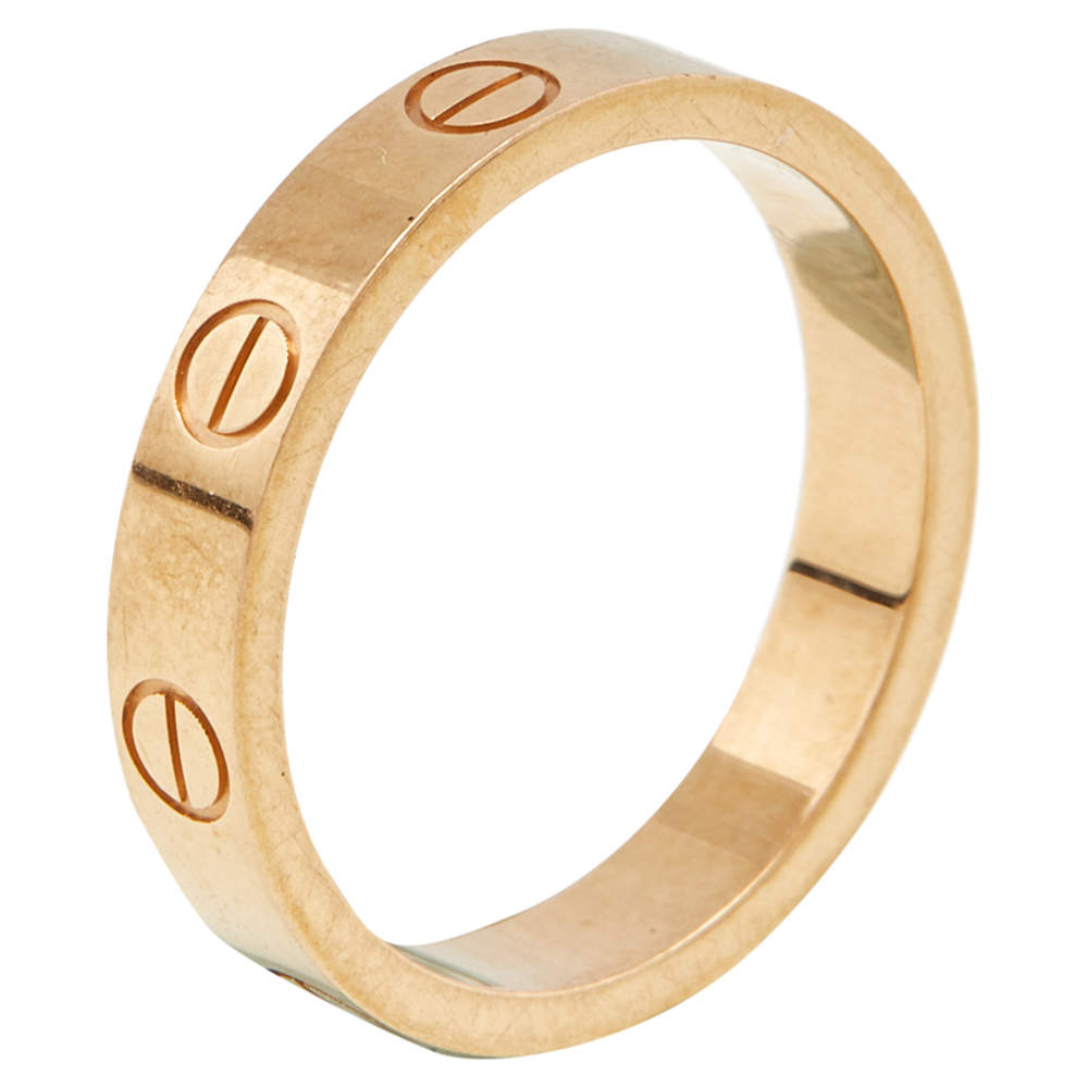 مملوكة مسبقًا خاتم زواج كارتييه لوف ذهب وردي عيار 18 رفيع مقاس 51