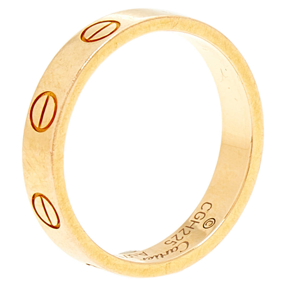 مملوكة مسبقًا Cartier Love 18K Yellow Gold Narrow Wedding Band Ring Size 50