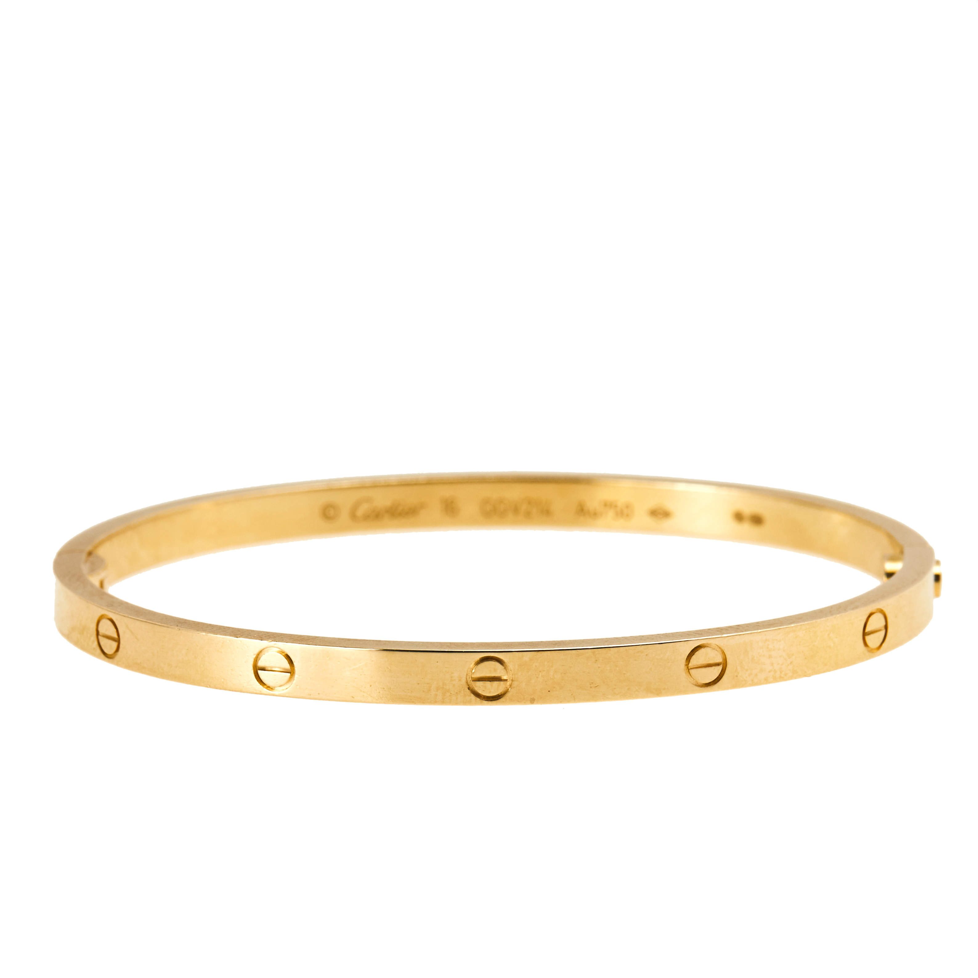 Cartier Love 18K Yellow Gold Narrow SM Bracelet 16
