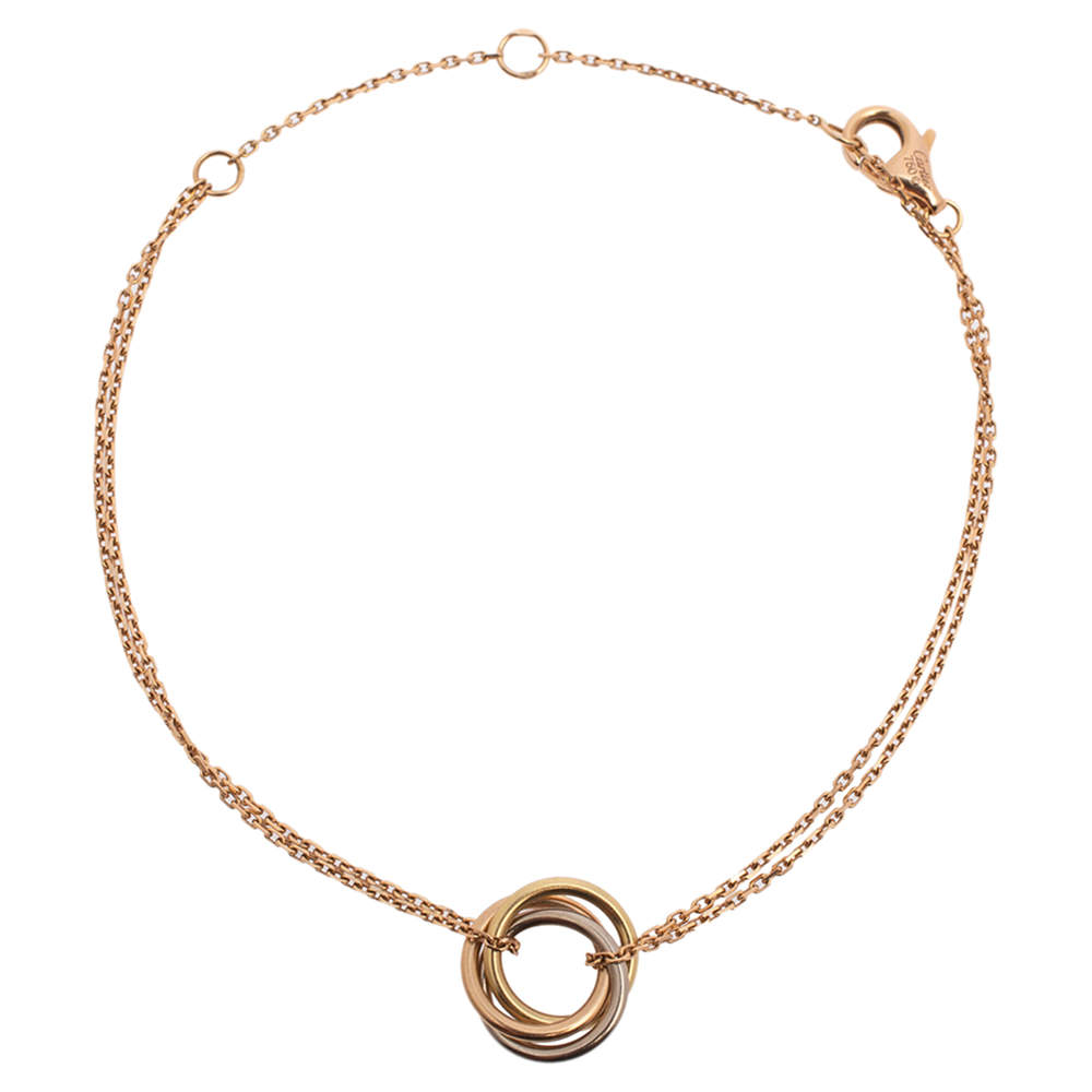 Pre Owned Cartier Trinity 18k Three Tone Gold Bracelet 