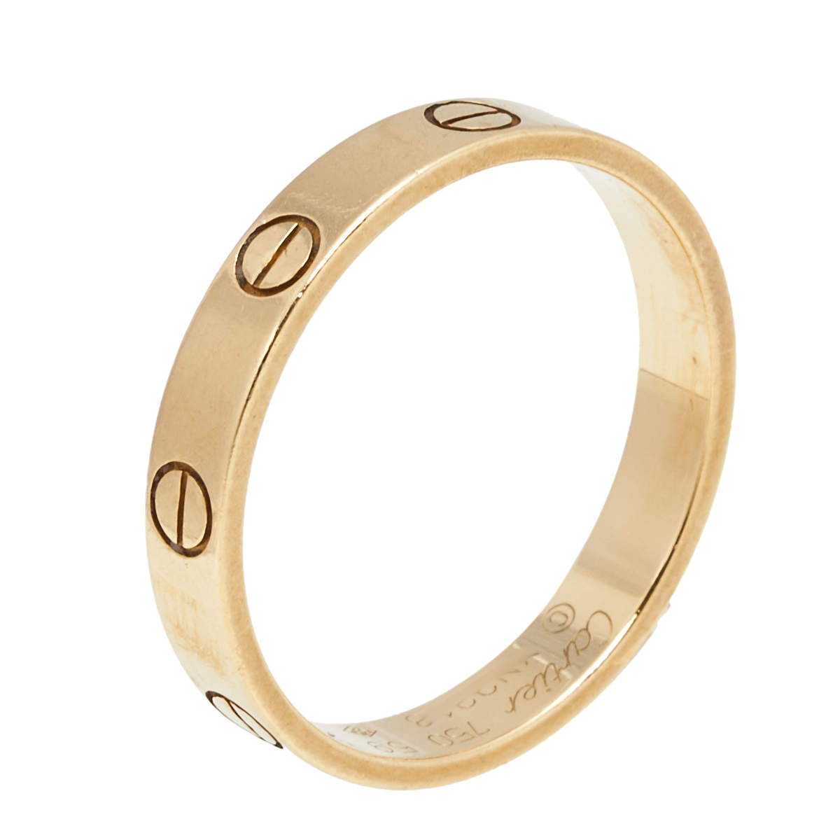Cartier Love 18K Yellow Gold Narrow Wedding Band Ring Size 59 Cartier ...