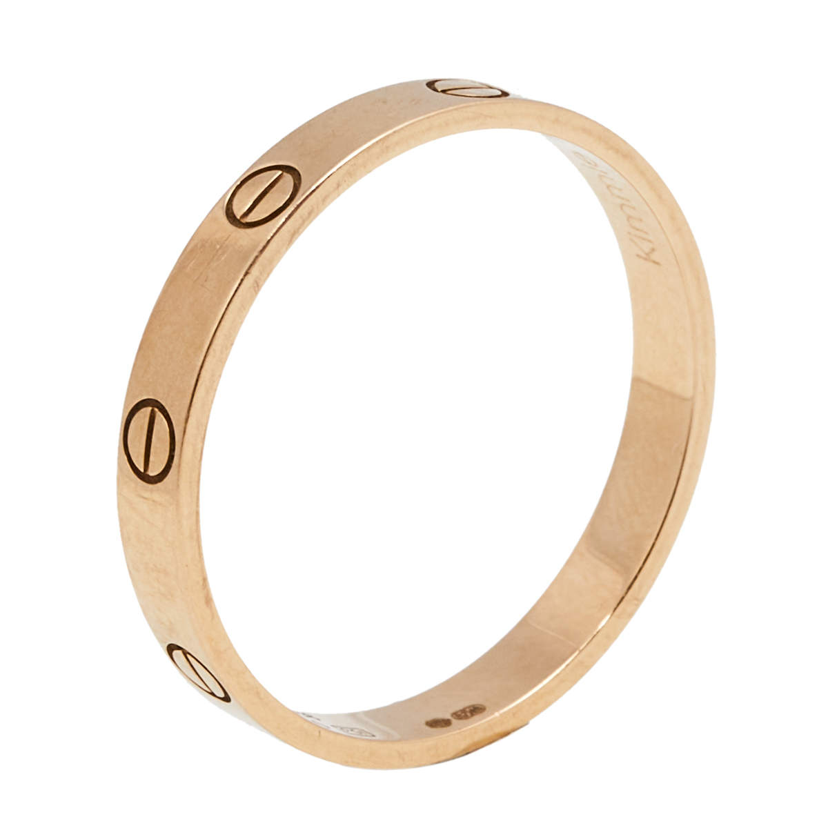 Cartier Love 18K Rose Gold Narrow Wedding Band Ring Size 68 Cartier ...