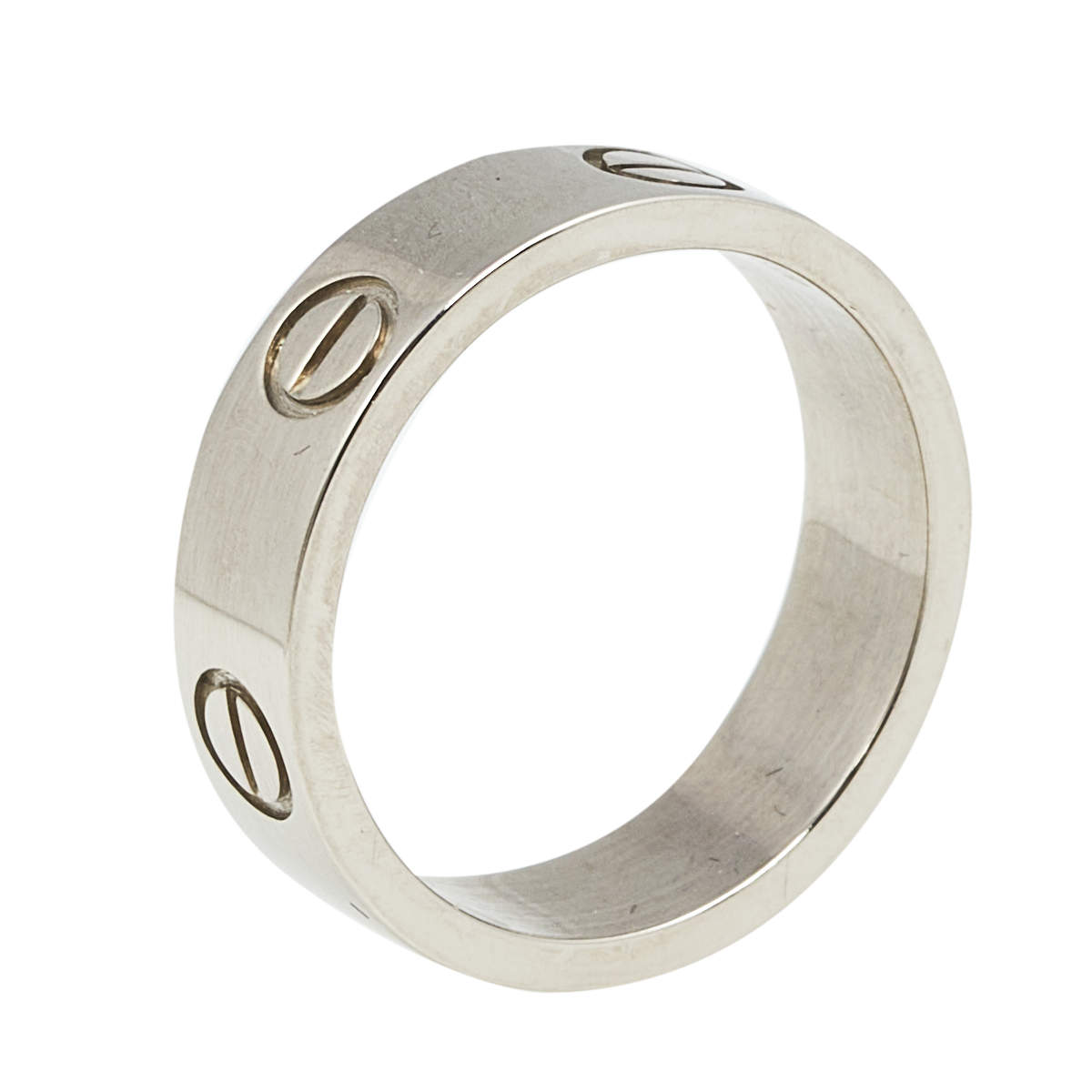 Pre Owned Cartier Love 18K White Gold Ring Size 53