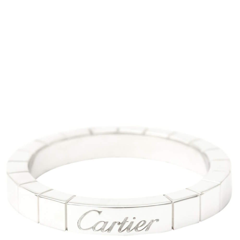 Pre Owned Cartier Lanieres 18K White Gold Ring EU 55