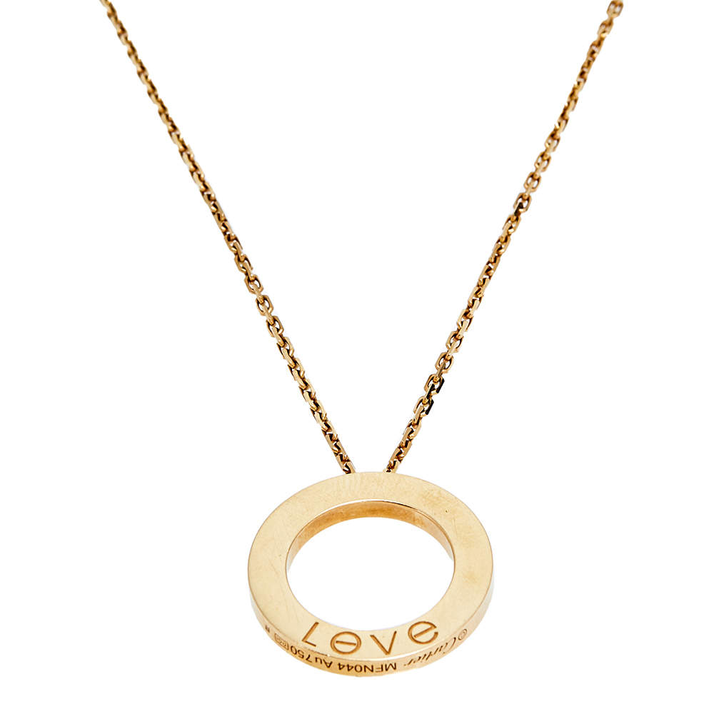 Pre Owned Cartier Love 18K Yellow Gold Pendant Necklace