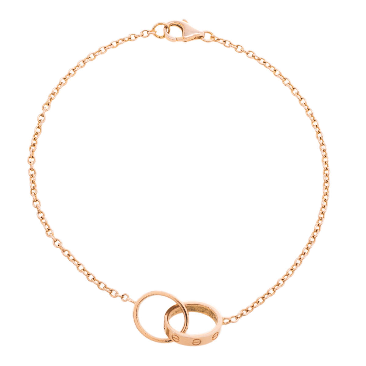 مملوكة مسبقًا Cartier Love Interlocking 2 Hoops 18K Rose Gold Bracelet
