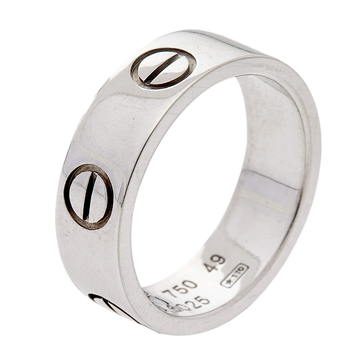 Pre Owned Cartier Love 18K White Gold Ring EU 49