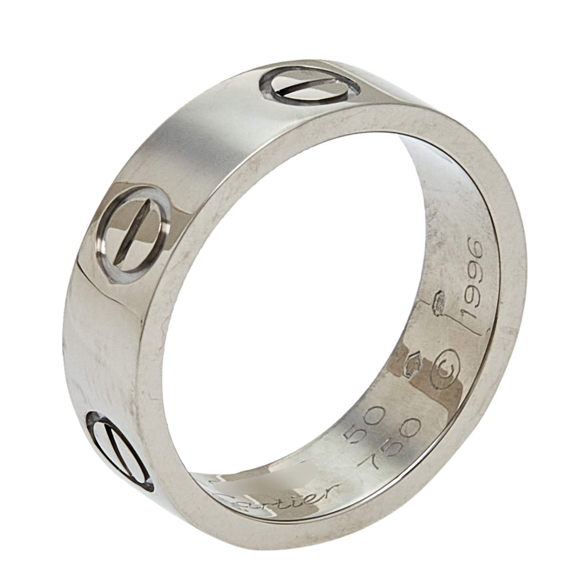 Pre Owned Cartier Love 18K White Gold Ring EU 50