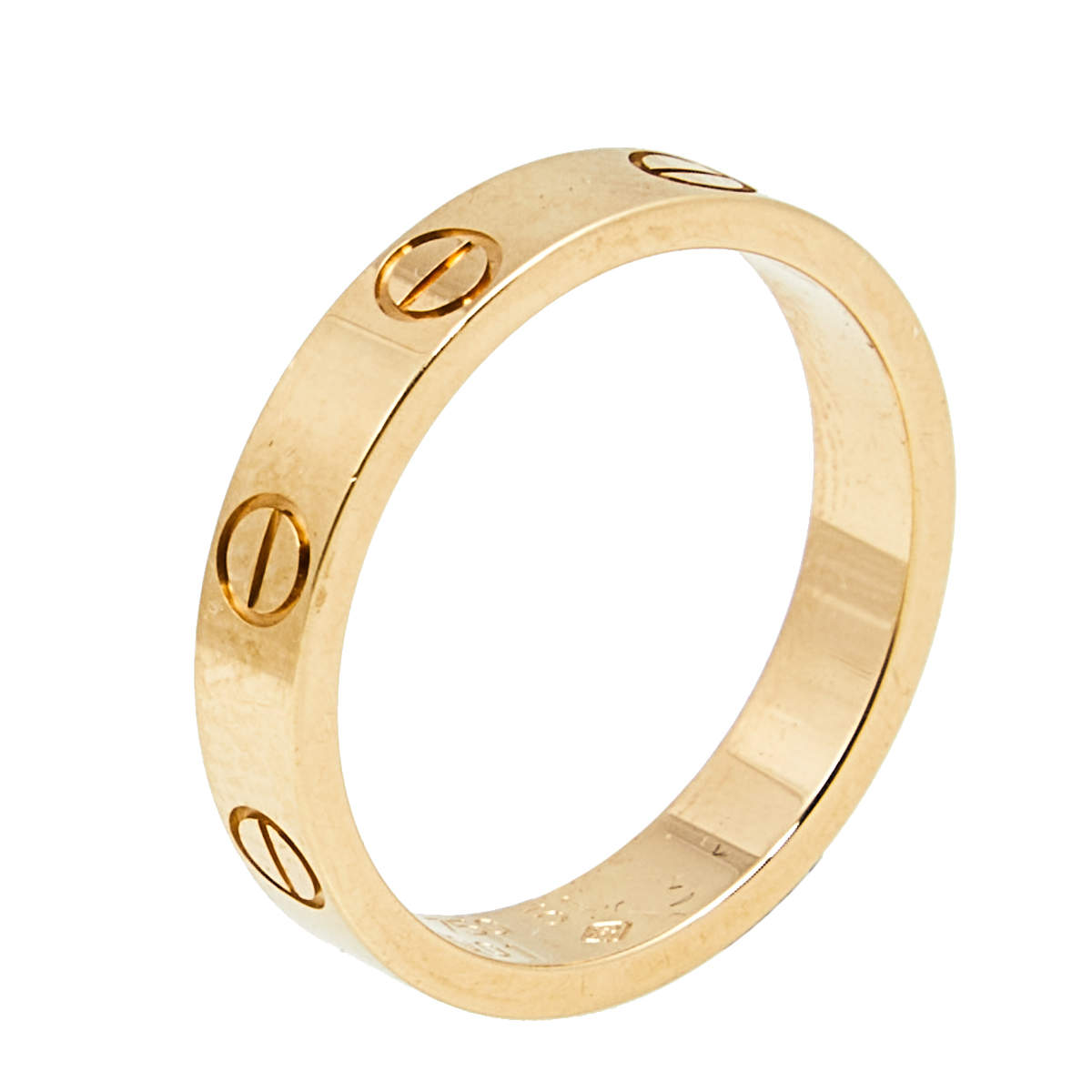 Pre Owned Cartier Love 18K Rose Gold Narrow Wedding Band Ring Size 51