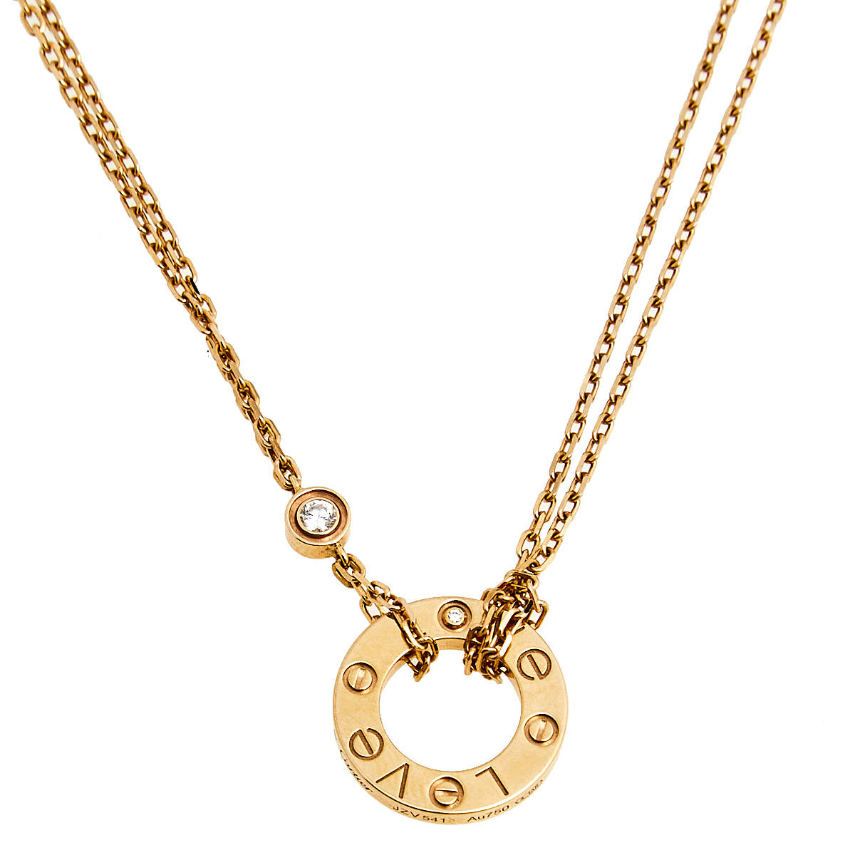 مملوكة مسبقًا قلادة كارتييه لوف ألماس ذهب وردي عيار 18 