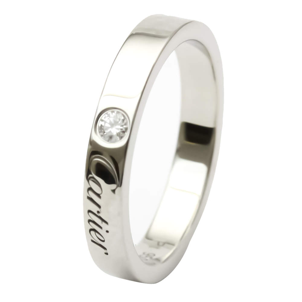 Pre Owned Cartier C De Cartier Platinum Diamond Ring EU 49