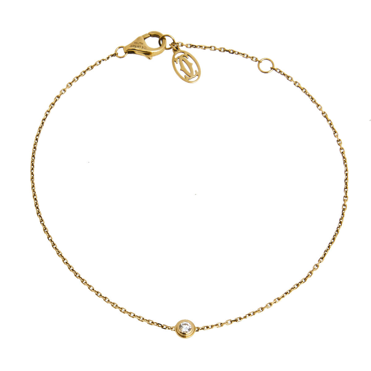 مملوكة مسبقًا Cartier Diamants Legers De Cartier Diamond 18k Yellow Gold Link Bracelet XS