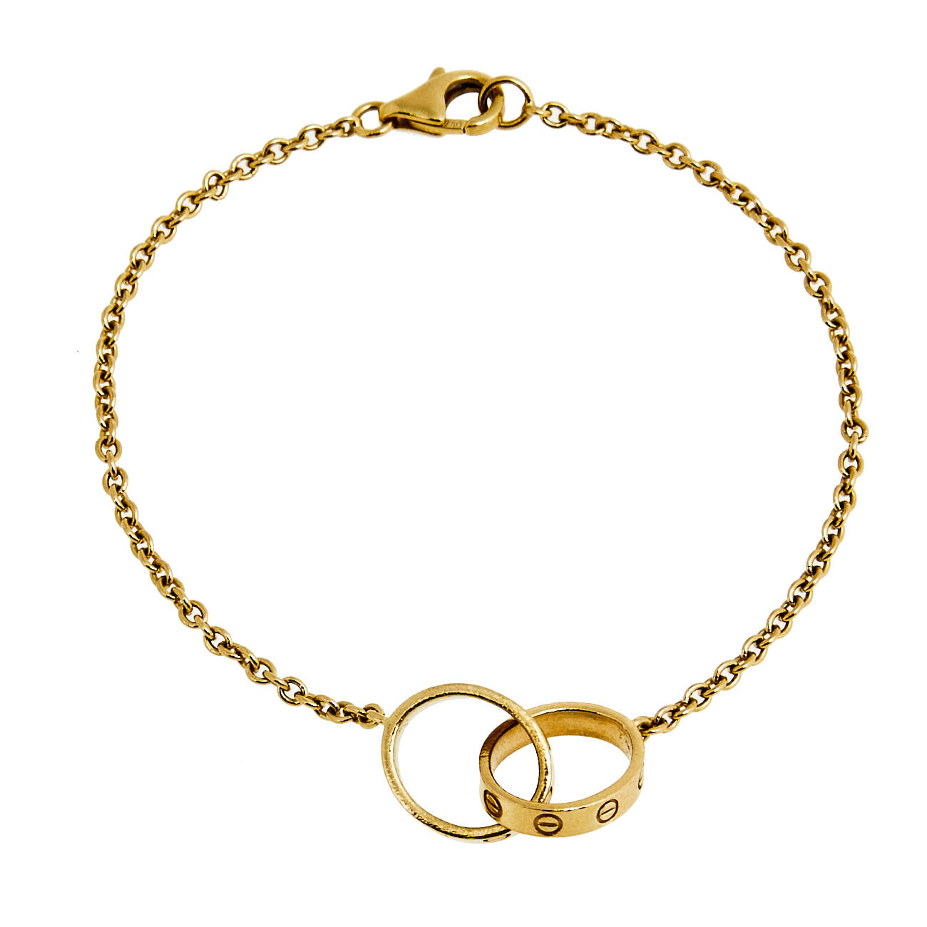 Pre Owned Cartier Love Interlocking Loops 18k Yellow Gold Link Bracelet