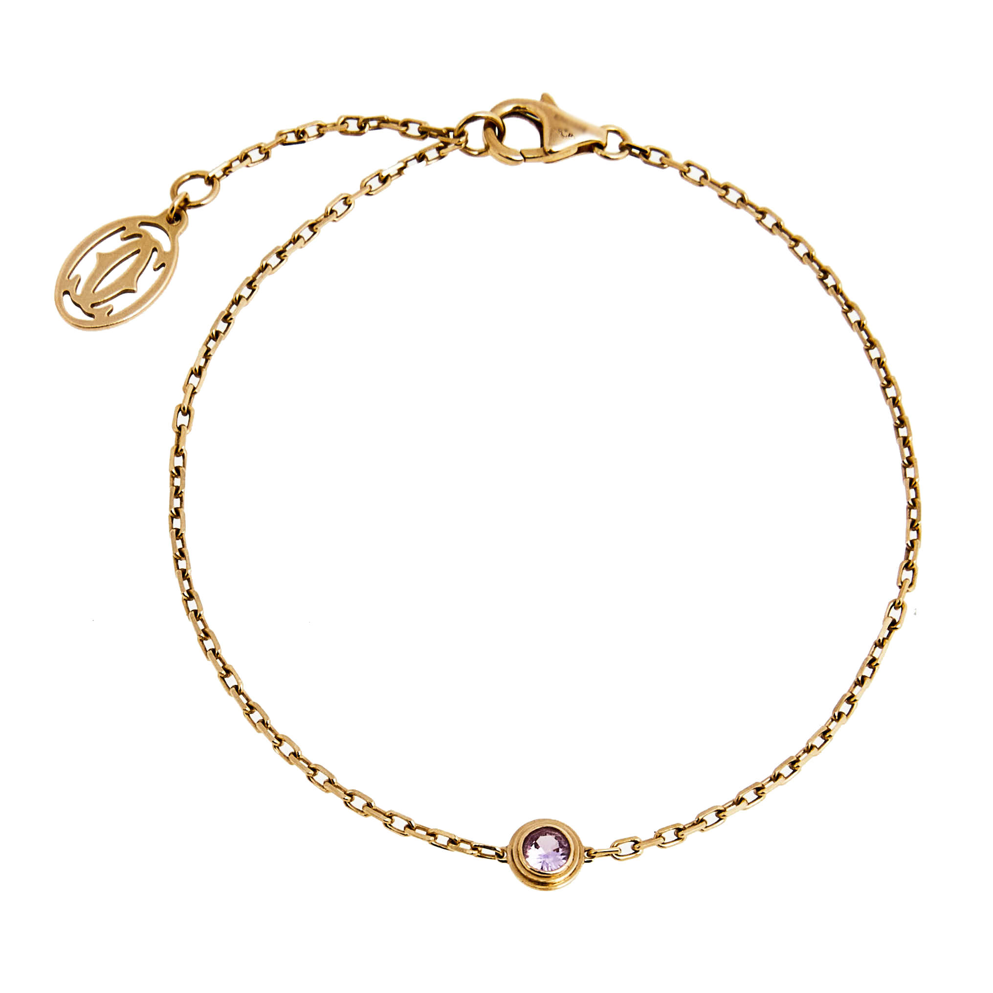 مملوكة مسبقًا Cartier Saphirs Legers Pink Sapphire 18k Rose Gold Link Bracelet