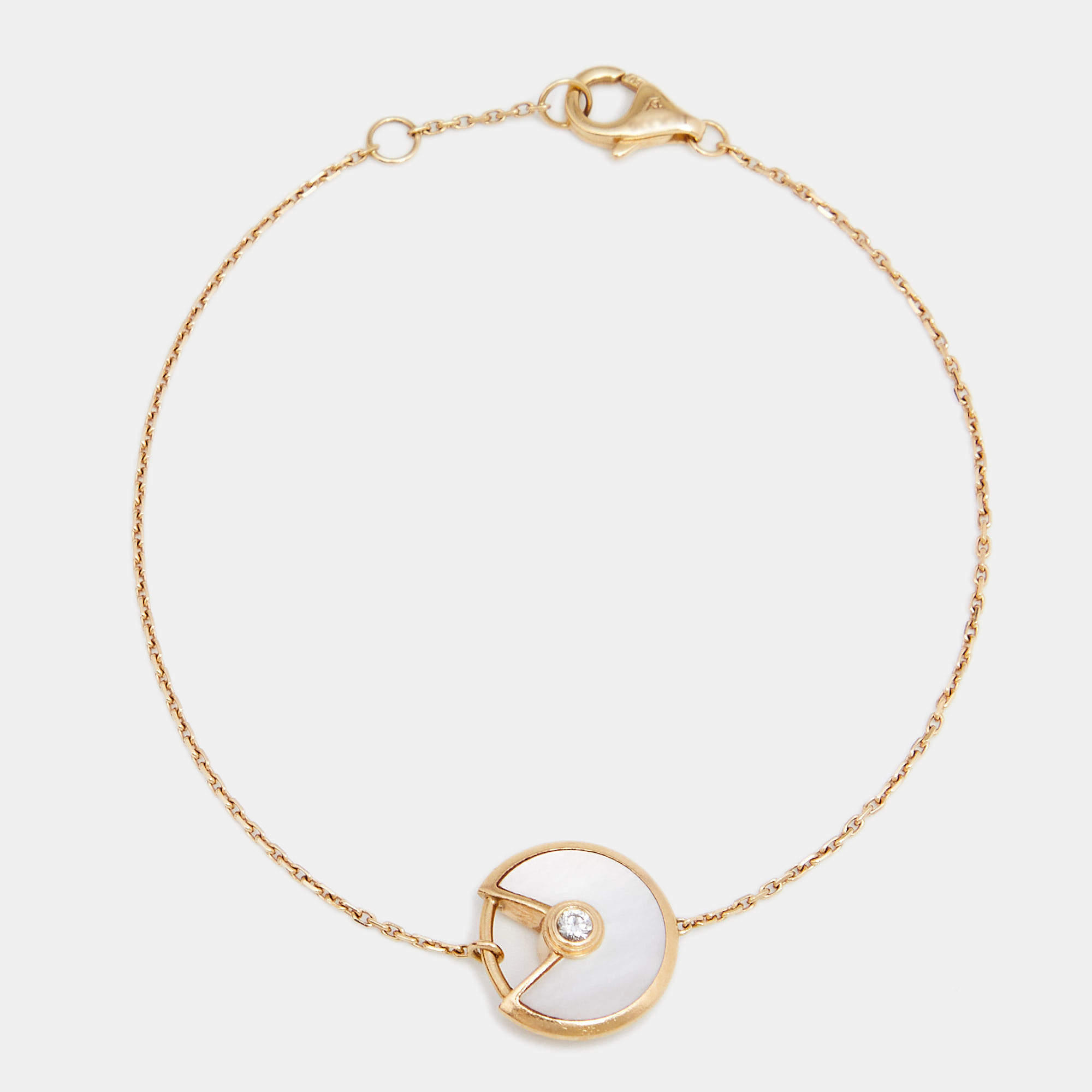 Pre Owned سوار كارتييه أموليت دو كارتييه ألماس وذهب أصفر عيار 18 صدف مقاس صغير جداً - اكس سمول