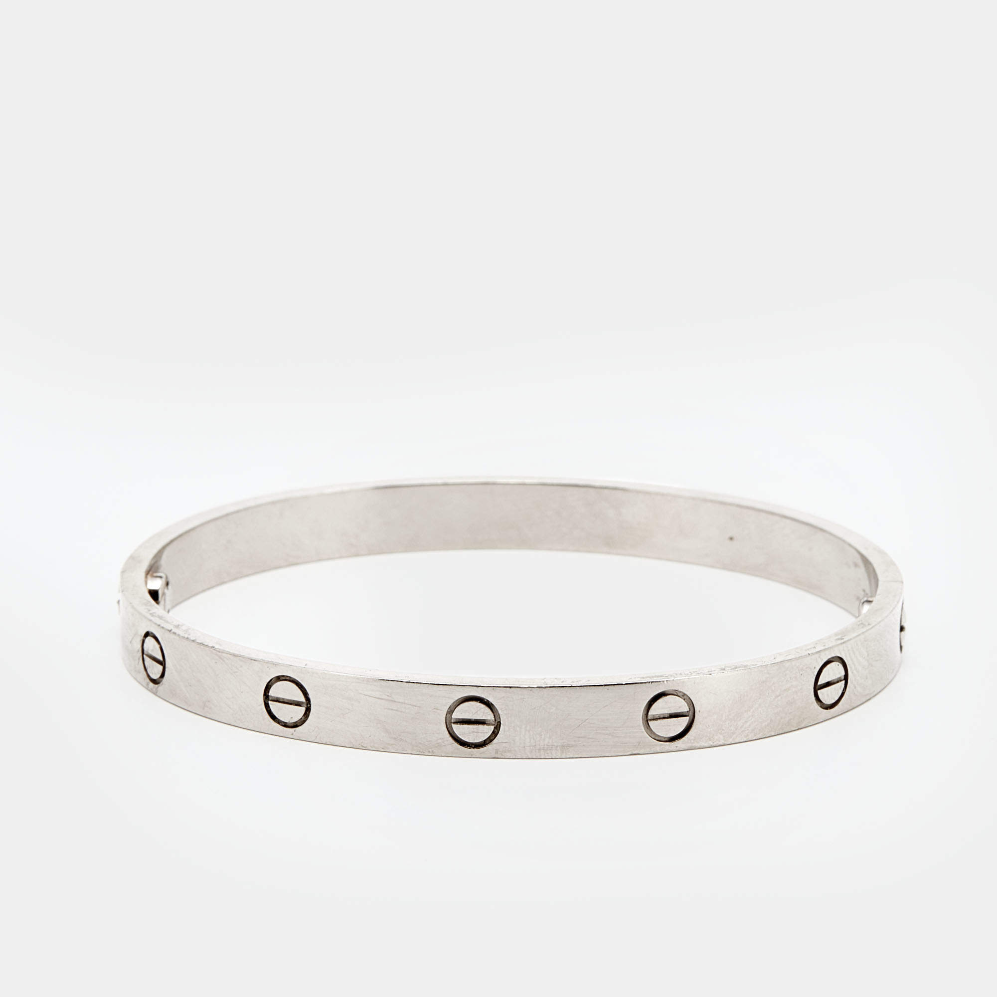 Cartier Love 18k White Gold Bracelet 18 Cartier | The Luxury Closet