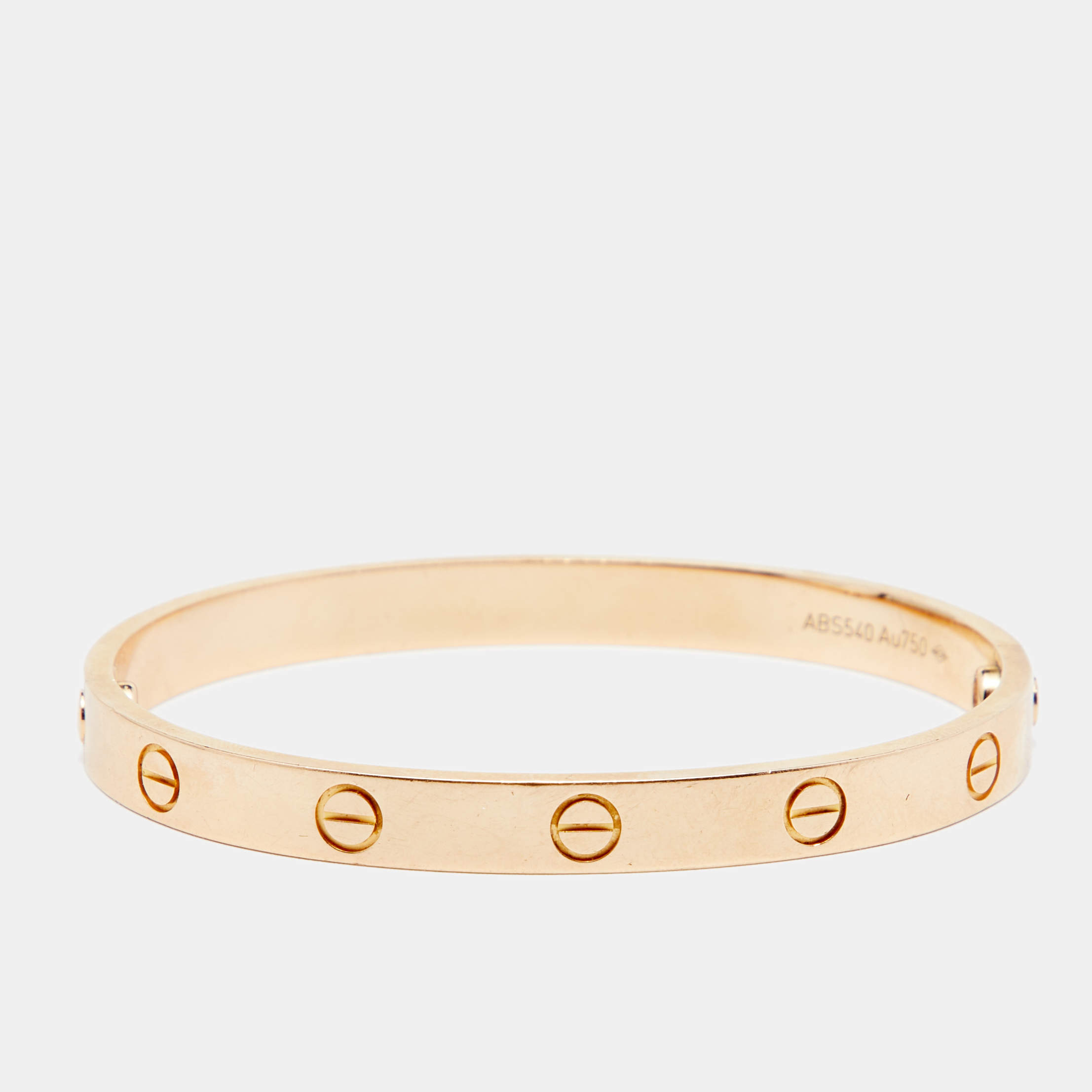 Pre Owned Cartier Love 18k Rose Gold Bracelet 17