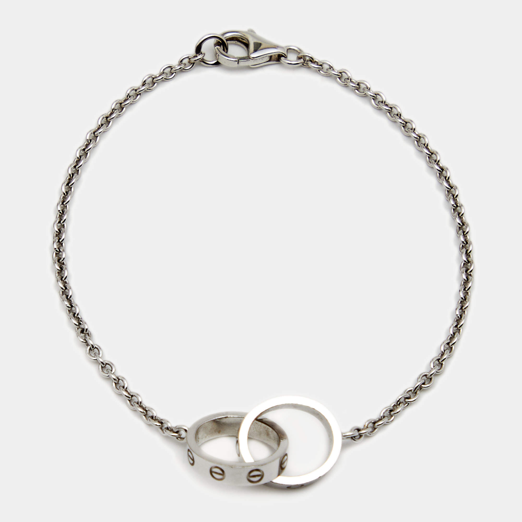 Pre Owned Cartier Love Interlocking Loops 18K White Gold Bracelet