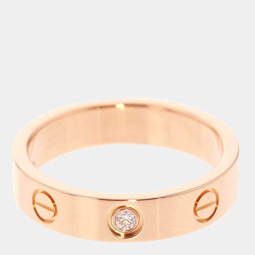 مملوكة مسبقًا Cartier Love 18K Rose Gold Diamond Ring EU 49
