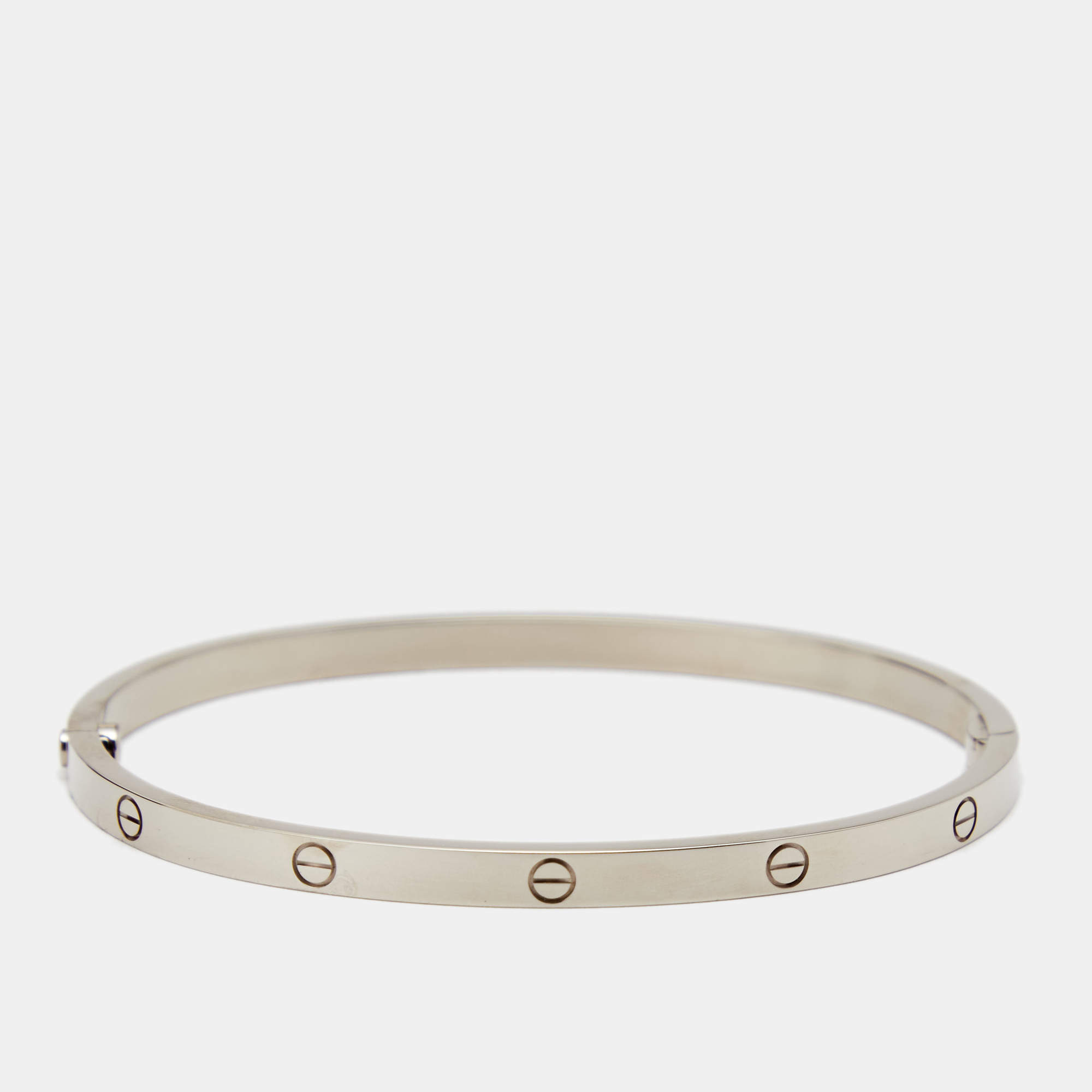 Cartier Love 18k White Gold Sm Narrow Bracelet 17 Cartier Tlc