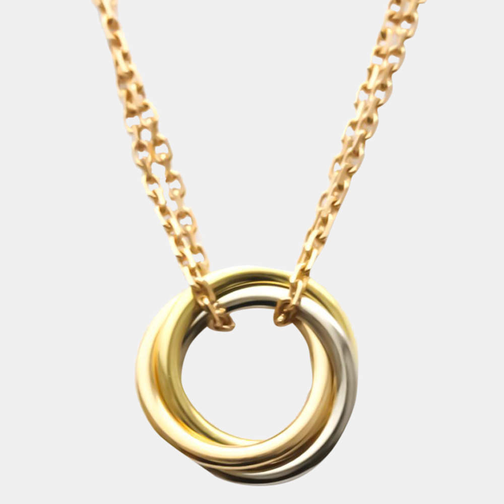 Pre Owned Cartier Trinity De Cartier 18K Yellow Rose White Gold Necklace