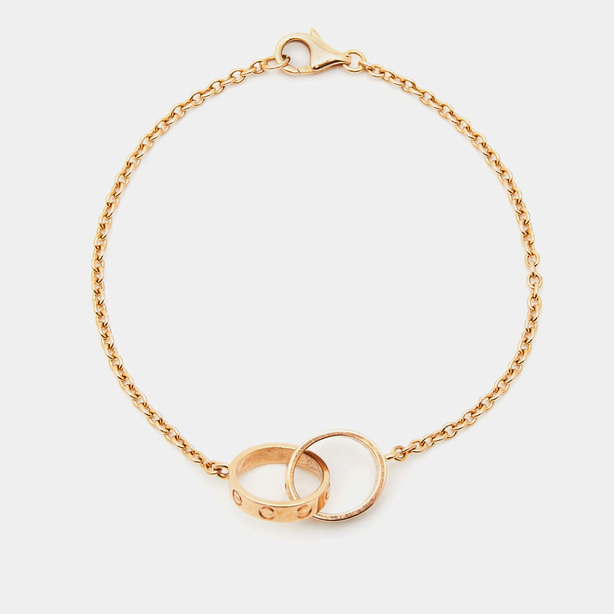 Pre Owned Cartier Love Interlocking Loops 18k Rose Gold Bracelet