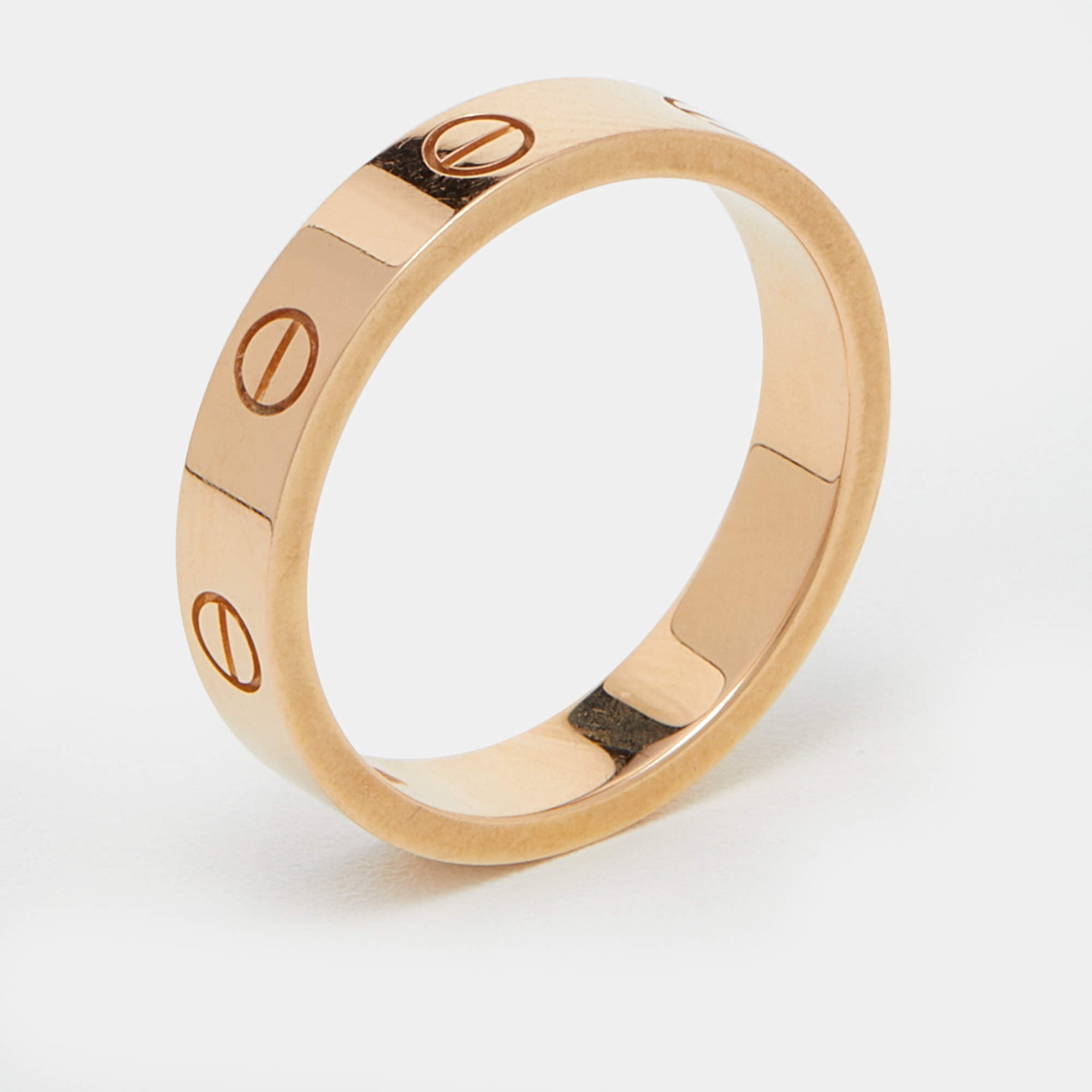 Pre Owned Cartier Love 1 Diamond 18k Rose Gold Wedding Band Ring Size 55